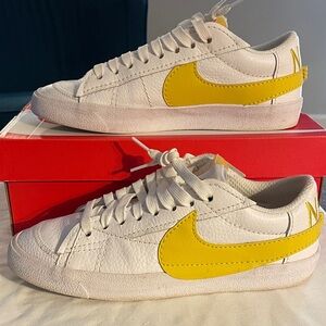 Nike Blazer Low Top in White and Yellow